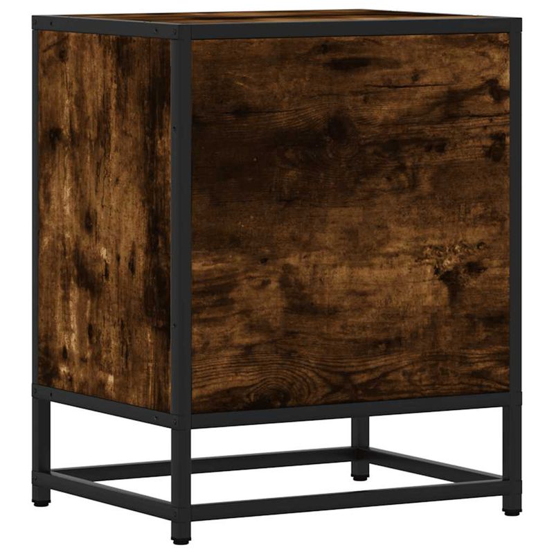 Casa si Gradina - Mobilier - Comode si corpuri - Noptiere - Noptiera stejar afumat 40x31x50 cm lemn prelucrat si metal - Infinity.ro