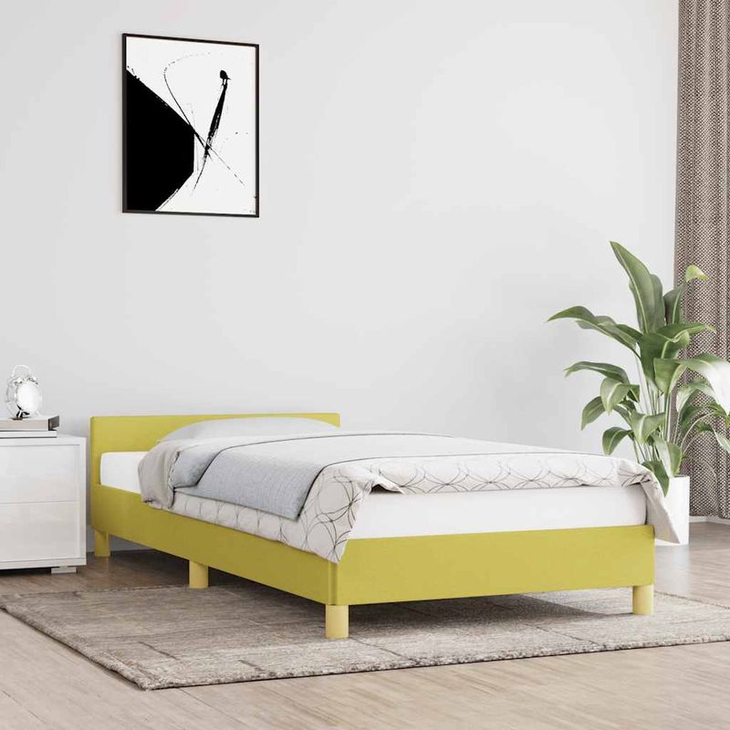 Casa si Gradina - Mobilier - Paturi si accesorii - Paturi - Cadru de pat fara saltea, verde, 100x200 cm, textil - Infinity.ro