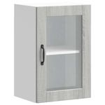 Casa si Gradina - Mobilier - Comode si corpuri - Corpuri bucatarie - Dulap de bucatarie cu usa din sticla „Porto” gri Sonoma, mărime 40x31x60 cm, model 1x dulap de perete din sticlă (1 ușă) - Infinity.ro