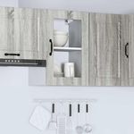Casa si Gradina - Mobilier - Comode si corpuri - Corpuri bucatarie - Dulap de bucatarie cu usa din sticla „Porto” gri Sonoma, mărime 40x31x60 cm, model 1x dulap de perete din sticlă (1 ușă) - Infinity.ro