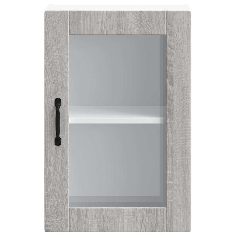 Casa si Gradina - Mobilier - Comode si corpuri - Corpuri bucatarie - Dulap de bucatarie cu usa din sticla „Porto” gri Sonoma, mărime 40x31x60 cm, model 1x dulap de perete din sticlă (1 ușă) - Infinity.ro