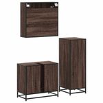 Casa si Gradina - Mobilier - Seturi de mobilier - Seturi baie - Set mobilier de baie, 3 piese, stejar maro, lemn prelucrat - Infinity.ro