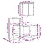 Casa si Gradina - Mobilier - Seturi de mobilier - Seturi baie - Set mobilier de baie, 3 piese, stejar maro, lemn prelucrat - Infinity.ro