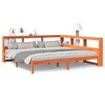 Casa si Gradina - Mobilier - Paturi si accesorii - Paturi - Pat cu biblioteca fara saltea maro 200x200 cm lemn masiv de pin - Infinity.ro