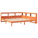Casa si Gradina - Mobilier - Paturi si accesorii - Paturi - Pat cu biblioteca fara saltea maro 200x200 cm lemn masiv de pin - Infinity.ro