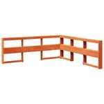 Casa si Gradina - Mobilier - Paturi si accesorii - Paturi - Pat cu biblioteca fara saltea maro 200x200 cm lemn masiv de pin - Infinity.ro