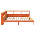 Casa si Gradina - Mobilier - Paturi si accesorii - Paturi - Pat cu biblioteca fara saltea maro 200x200 cm lemn masiv de pin - Infinity.ro