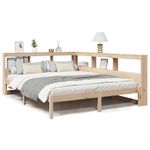 Casa si Gradina - Mobilier - Paturi si accesorii - Paturi - Pat cu biblioteca fara saltea, 135x190 cm, lemn masiv de pin - Infinity.ro