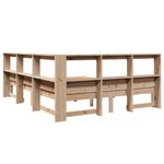 Casa si Gradina - Mobilier - Paturi si accesorii - Paturi - Pat cu biblioteca fara saltea, 135x190 cm, lemn masiv de pin - Infinity.ro