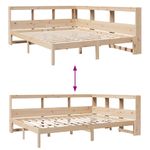 Casa si Gradina - Mobilier - Paturi si accesorii - Paturi - Pat cu biblioteca fara saltea, 135x190 cm, lemn masiv de pin - Infinity.ro