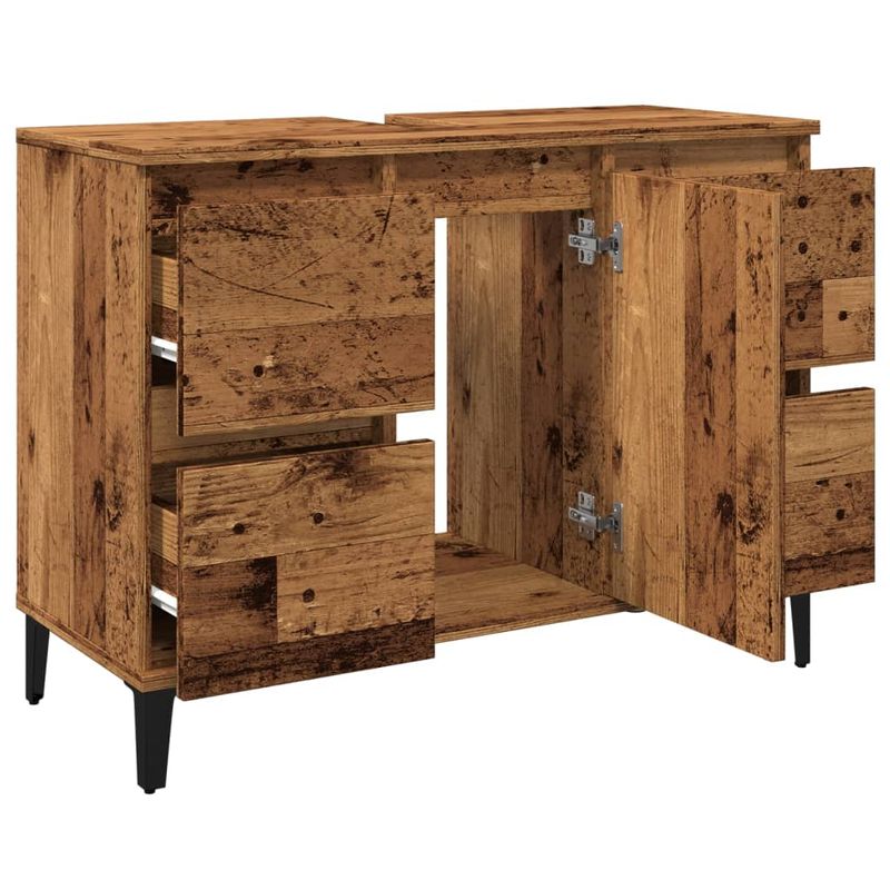 Casa si Gradina - Mobilier - Mobilier baie - Comode baie - Dulap de chiuveta, lemn vechi, 80x33x60 cm, lemn prelucrat - Infinity.ro