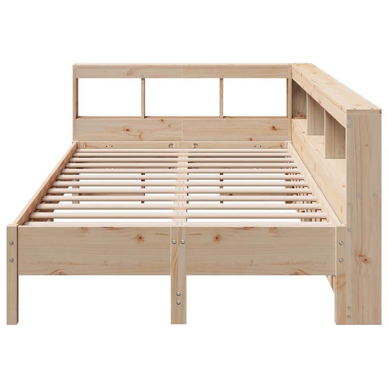 Casa si Gradina - Mobilier - Paturi si accesorii - Paturi - Pat cu biblioteca fara saltea, 135x190 cm, lemn masiv de pin - Infinity.ro
