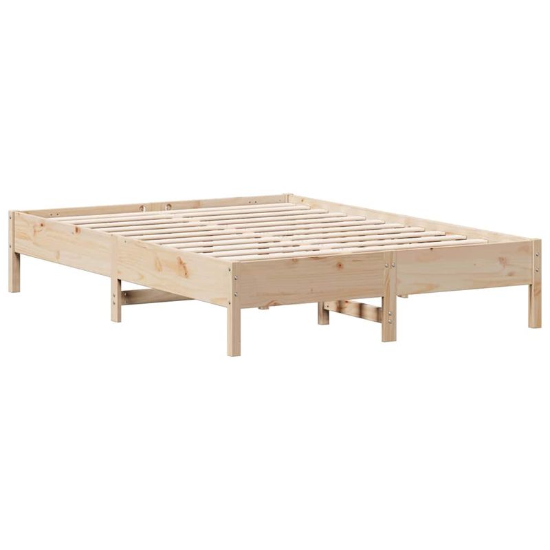 Casa si Gradina - Mobilier - Paturi si accesorii - Paturi - Pat cu biblioteca fara saltea, 135x190 cm, lemn masiv de pin - Infinity.ro