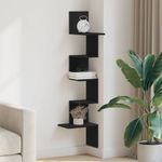 Casa si Gradina - Mobilier - Biblioteci si rafturi - Rafturi - Raft de perete pentru colt, negru, 32x32x127,5 cm PAL - Infinity.ro