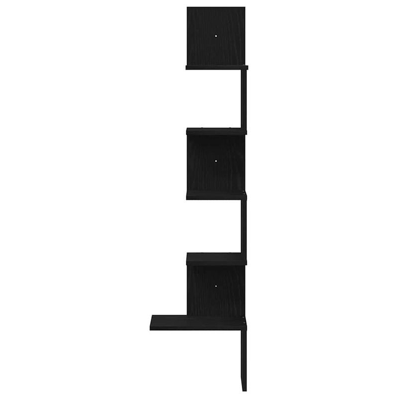 Casa si Gradina - Mobilier - Biblioteci si rafturi - Rafturi - Raft de perete pentru colt, negru, 32x32x127,5 cm PAL - Infinity.ro