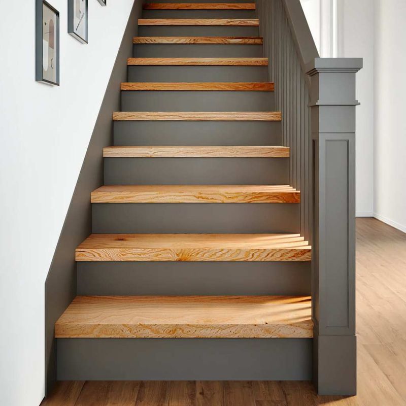 Casa si Gradina - Constructii - Scari si accesorii interioare - Accesorii scari interioare - Trepte de scara 16 buc maro deschis lemn masiv de stejar, mărime 80x25x2 cm - Infinity.ro