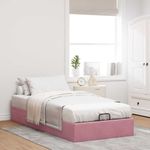 Casa si Gradina - Mobilier - Paturi si accesorii - Paturi - Cadru pat otoman fara saltea roz 100x200 cm catifea - Infinity.ro