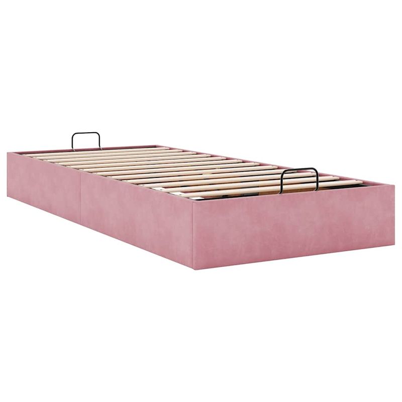 Casa si Gradina - Mobilier - Paturi si accesorii - Paturi - Cadru pat otoman fara saltea roz 100x200 cm catifea - Infinity.ro