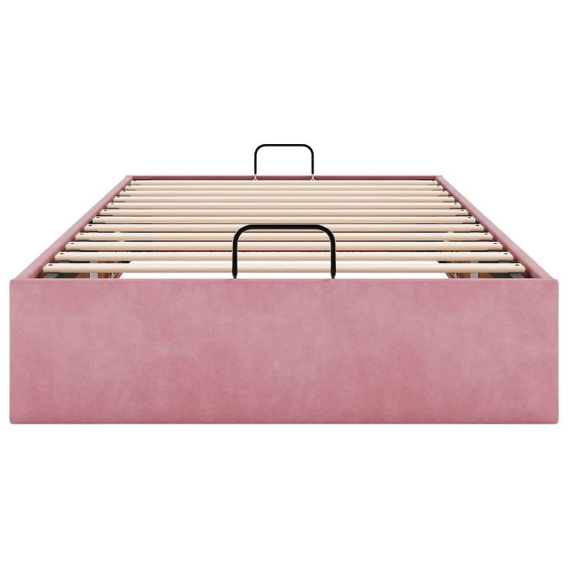 Casa si Gradina - Mobilier - Paturi si accesorii - Paturi - Cadru pat otoman fara saltea roz 100x200 cm catifea - Infinity.ro
