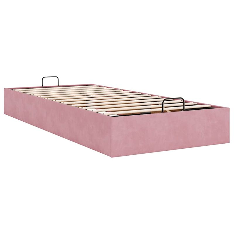 Casa si Gradina - Mobilier - Paturi si accesorii - Paturi - Cadru pat otoman fara saltea roz 100x200 cm catifea - Infinity.ro