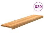 Casa si Gradina - Constructii - Scari si accesorii interioare - Accesorii scari interioare - Trepte de scara 20 buc maro deschis lemn masiv de stejar, mărime 110x30x2 cm - Infinity.ro