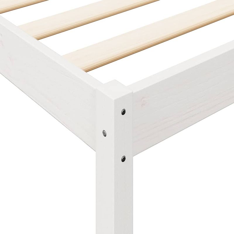Casa si Gradina - Mobilier - Paturi si accesorii - Paturi - Pat cu biblioteca fara saltea, alb, 140x190 cm, lemn masiv pin - Infinity.ro