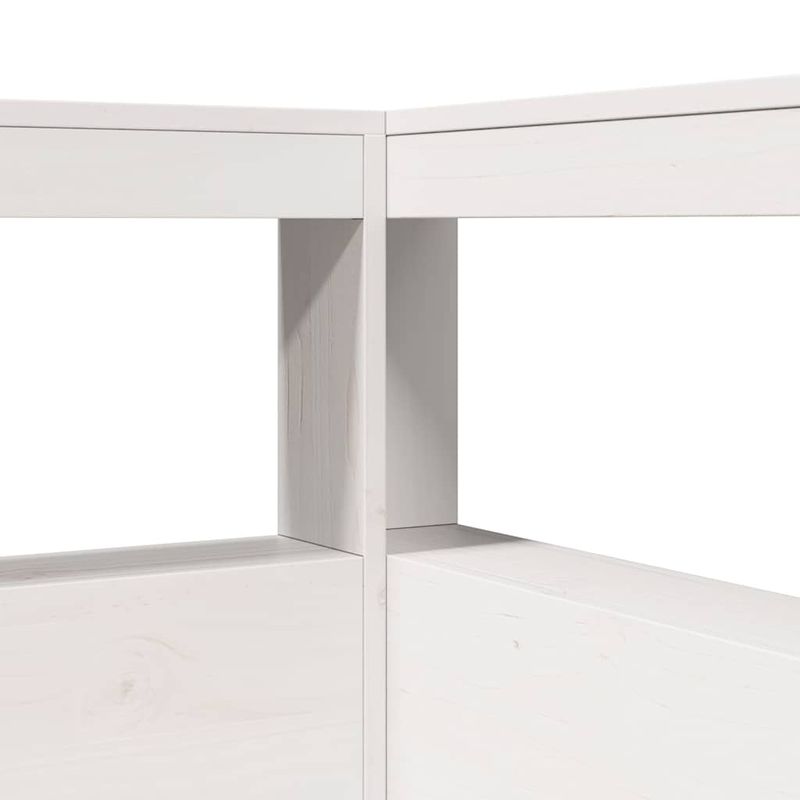 Casa si Gradina - Mobilier - Paturi si accesorii - Paturi - Pat cu biblioteca fara saltea, alb, 140x190 cm, lemn masiv pin - Infinity.ro