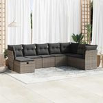 Casa si Gradina/Gradina si terasa/Mobilier exterior/Seturi mobila gradina - Set canapele de gradina cu perne, 8 piese, gri, poliratan - Infinity.ro