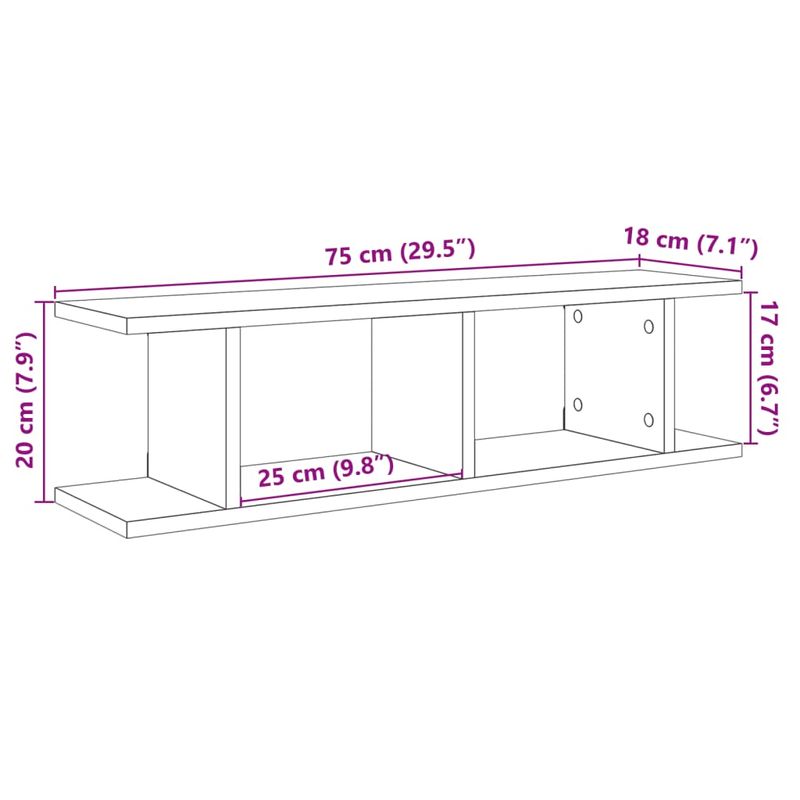 Casa si Gradina - Mobilier - Biblioteci si rafturi - Rafturi - Rafturi de perete 2 buc. lemn vechi 75x18x20 cm, lemn prelucrat - Infinity.ro