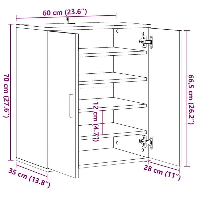 Casa si Gradina - Mobilier - Organizare si depozitare - Organizator incaltaminte - Pantofar, stejar artizanal, 60x35x70 cm lemn prelucrat, model shoe cabinet with door - Infinity.ro