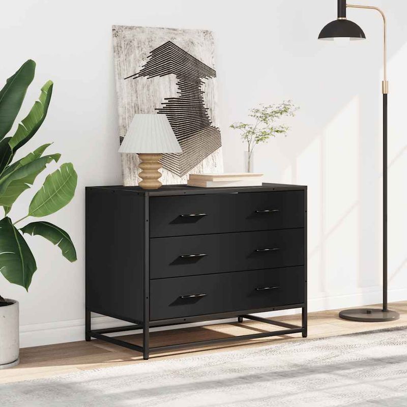 Casa si Gradina - Mobilier - Comode si corpuri - Comode - Dulap cu sertare, negru, 70x41x56 cm, lemn compozit - Infinity.ro