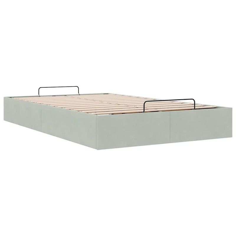 Casa si Gradina - Mobilier - Paturi si accesorii - Paturi - Cadru pat otoman fara saltea Gri deschis 120x200 cm catifea - Infinity.ro