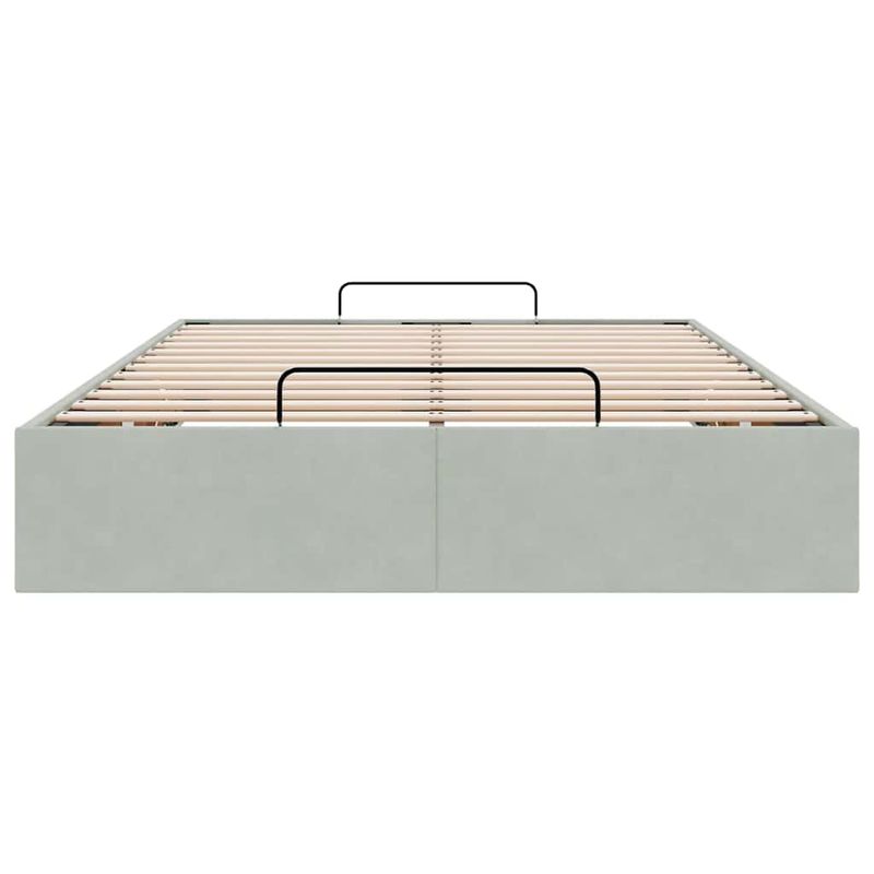 Casa si Gradina - Mobilier - Paturi si accesorii - Paturi - Cadru pat otoman fara saltea Gri deschis 120x200 cm catifea - Infinity.ro