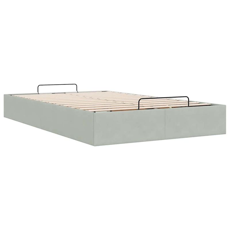 Casa si Gradina - Mobilier - Paturi si accesorii - Paturi - Cadru pat otoman fara saltea Gri deschis 120x200 cm catifea - Infinity.ro