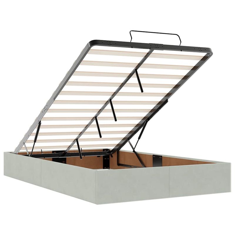 Casa si Gradina - Mobilier - Paturi si accesorii - Paturi - Cadru pat otoman fara saltea Gri deschis 120x200 cm catifea - Infinity.ro