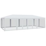 Casa si Gradina - Gradina si terasa - Umbrele si pavilioane - Pavilioane - Cort de petrecere cu 12 pereti din plasa, alb, 8x4 m, HDPE - Infinity.ro
