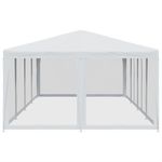 Casa si Gradina - Gradina si terasa - Umbrele si pavilioane - Pavilioane - Cort de petrecere cu 12 pereti din plasa, alb, 8x4 m, HDPE - Infinity.ro