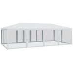 Casa si Gradina - Gradina si terasa - Umbrele si pavilioane - Pavilioane - Cort de petrecere cu 12 pereti din plasa, alb, 8x4 m, HDPE - Infinity.ro