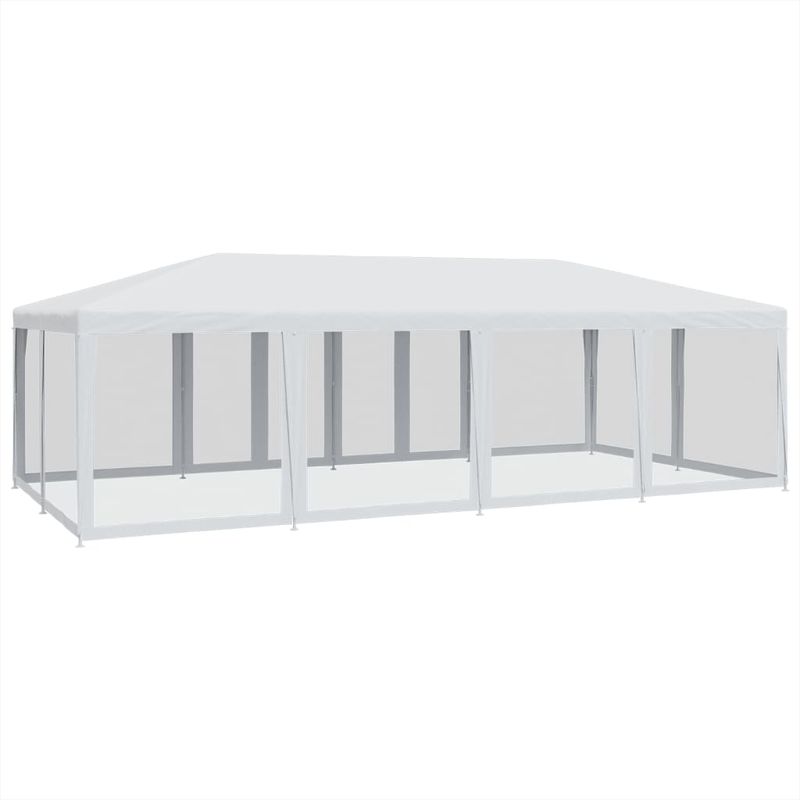 Casa si Gradina - Gradina si terasa - Umbrele si pavilioane - Pavilioane - Cort de petrecere cu 12 pereti din plasa, alb, 8x4 m, HDPE - Infinity.ro