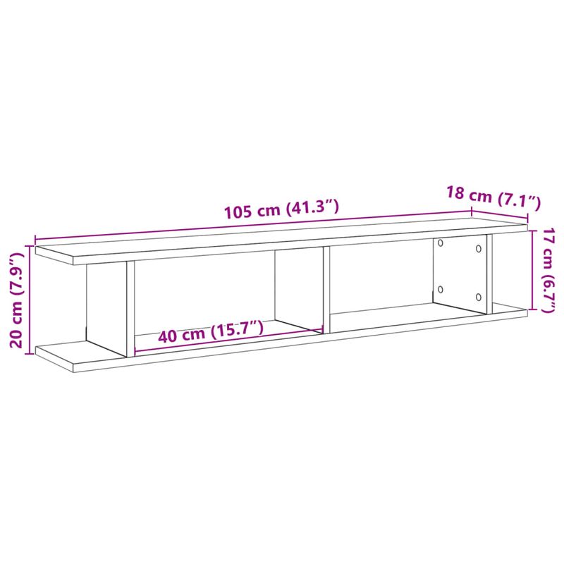 Casa si Gradina - Mobilier - Biblioteci si rafturi - Rafturi - Rafturi de perete, 2 buc., stejar artizanal, 105x18x20 cm, lemn - Infinity.ro