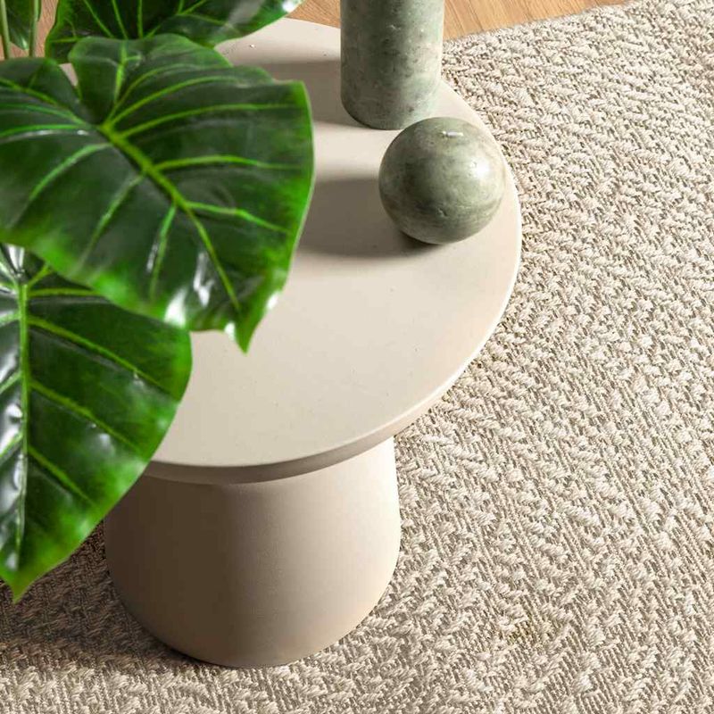 Casa si Gradina - Textile si covoare - Covoare - Covoare casa - Covor „ZIZUR” crem aspect iută pentru interior și exterior, model rotund, mărime 240x240 cm - Infinity.ro