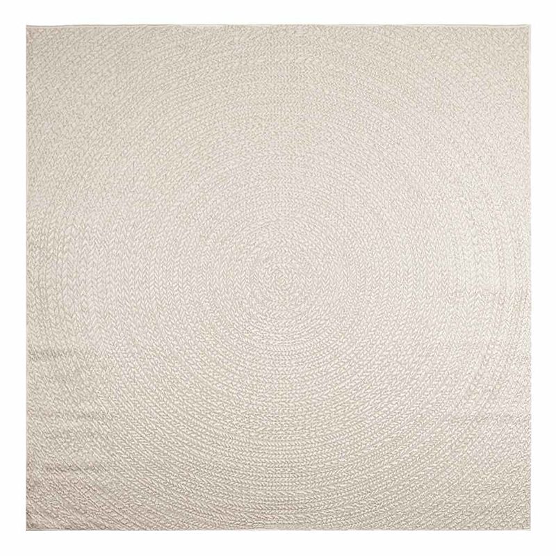 Casa si Gradina - Textile si covoare - Covoare - Covoare casa - Covor „ZIZUR” crem aspect iută pentru interior și exterior, model rotund, mărime 240x240 cm - Infinity.ro