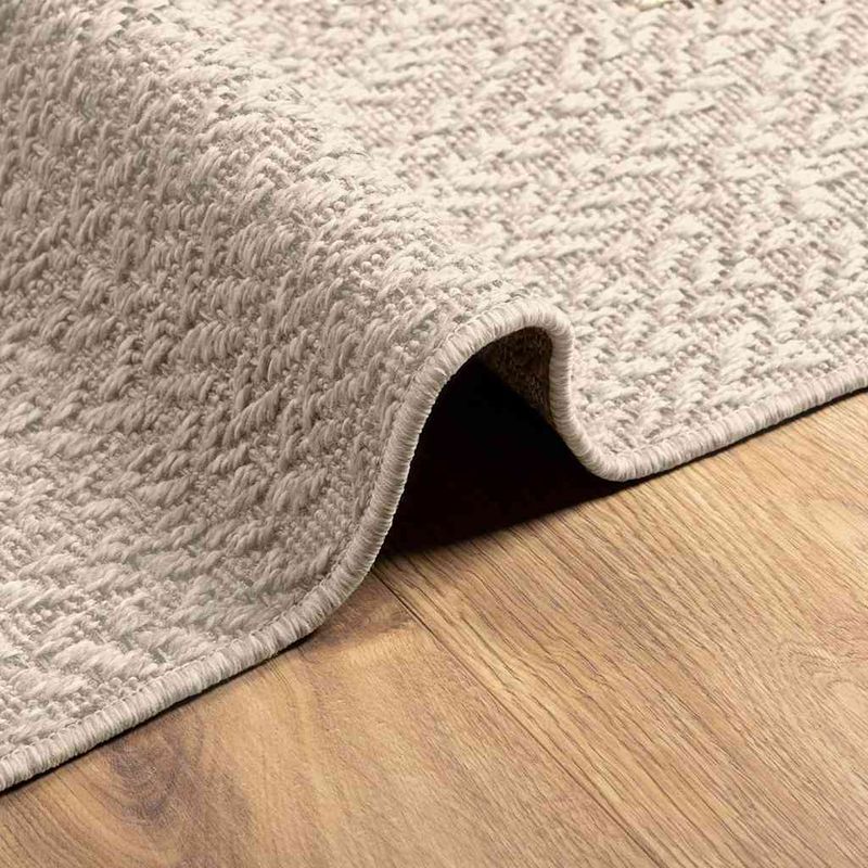Casa si Gradina - Textile si covoare - Covoare - Covoare casa - Covor „ZIZUR” crem aspect iută pentru interior și exterior, model rotund, mărime 240x240 cm - Infinity.ro