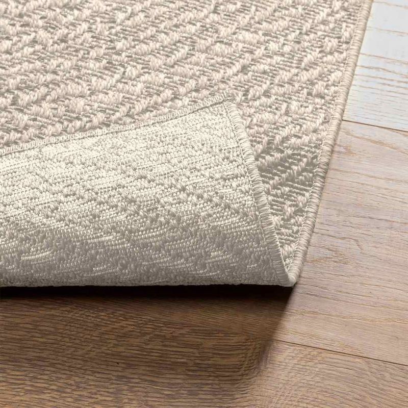 Casa si Gradina - Textile si covoare - Covoare - Covoare casa - Covor „ZIZUR” crem aspect iută pentru interior și exterior, model rotund, mărime 240x240 cm - Infinity.ro