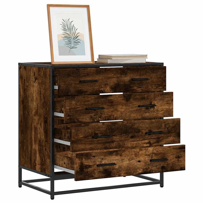Casa si Gradina - Mobilier - Comode si corpuri - Comode - Dulap cu sertar, stejar fumuriu, 70x41x70 cm, lemn prelucrat - Infinity.ro