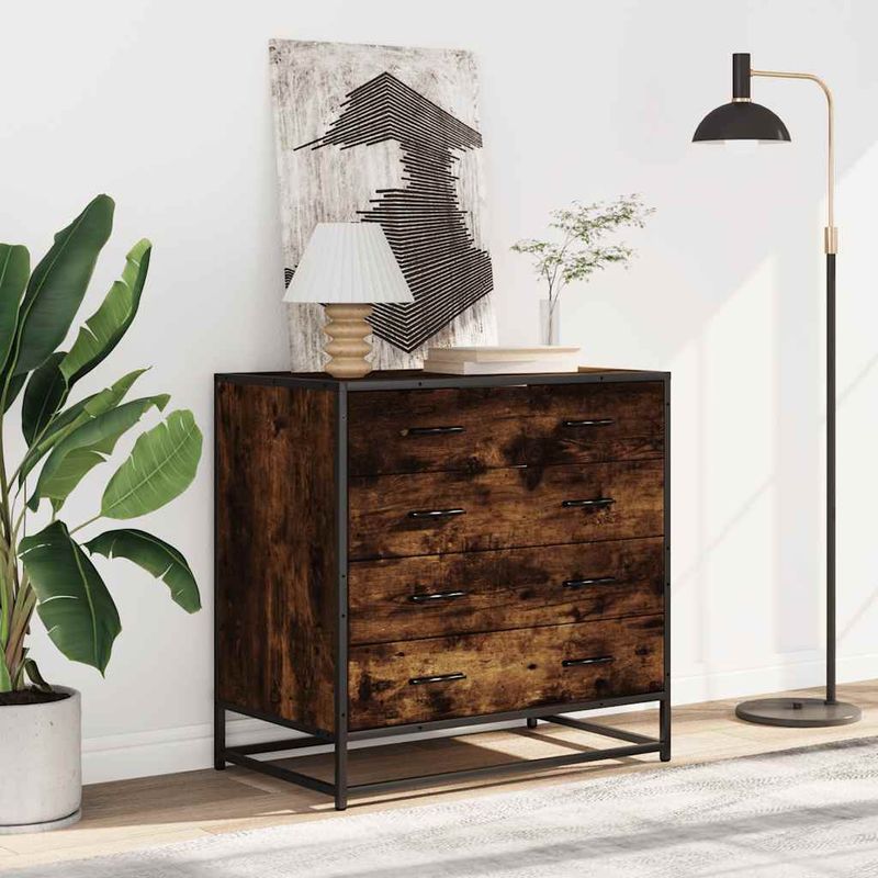 Casa si Gradina - Mobilier - Comode si corpuri - Comode - Dulap cu sertar, stejar fumuriu, 70x41x70 cm, lemn prelucrat - Infinity.ro