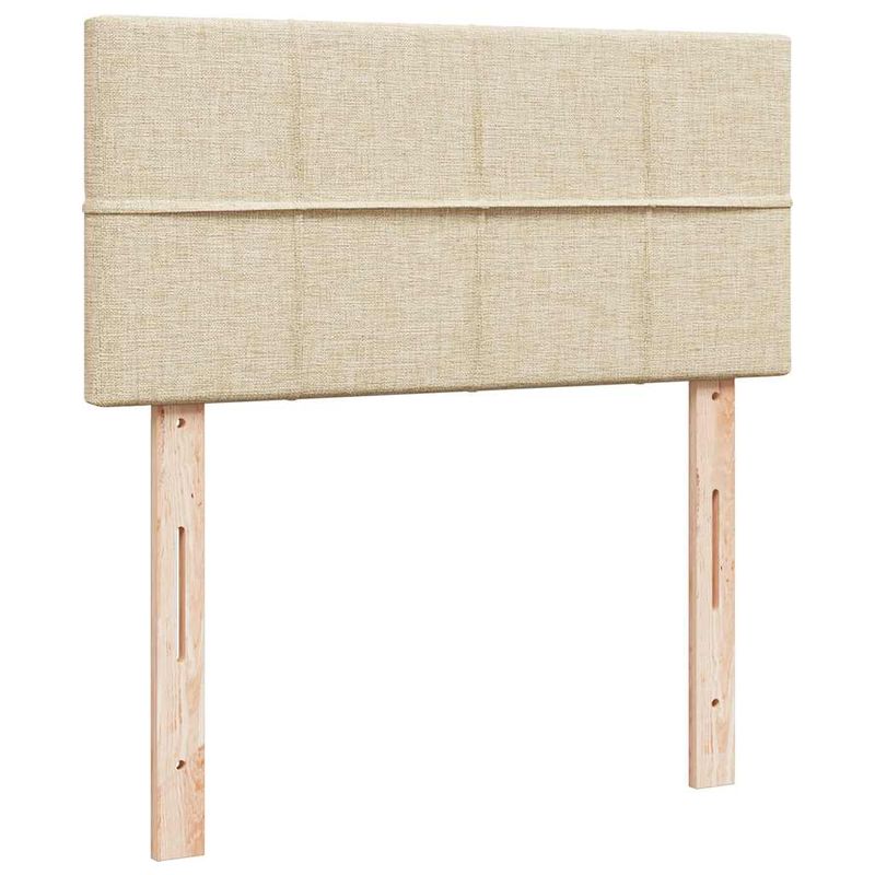 Casa si Gradina - Mobilier - Paturi si accesorii - Paturi - Pat otoman cu saltea crem 100x200 cm stofa, model cu blocuri pătrate - Infinity.ro