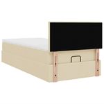 Casa si Gradina - Mobilier - Paturi si accesorii - Paturi - Pat otoman cu saltea crem 100x200 cm stofa, model cu blocuri pătrate - Infinity.ro