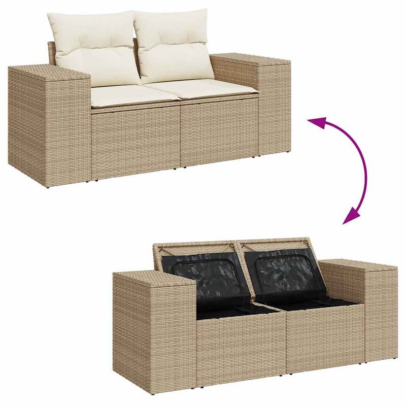 Casa si Gradina - Gradina si terasa - Mobilier exterior - Seturi mobila gradina - Set canapele de gradina cu perne, 6 piese, bej, poliratan - Infinity.ro