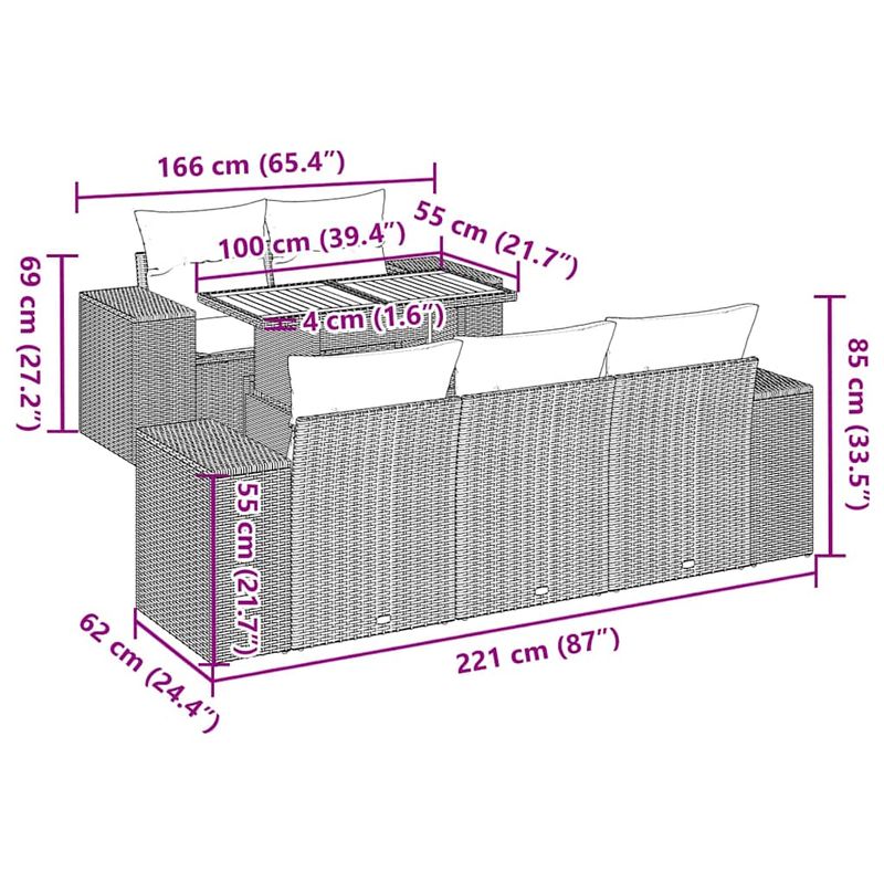 Casa si Gradina - Gradina si terasa - Mobilier exterior - Seturi mobila gradina - Set canapele de gradina cu perne, 6 piese, bej, poliratan - Infinity.ro